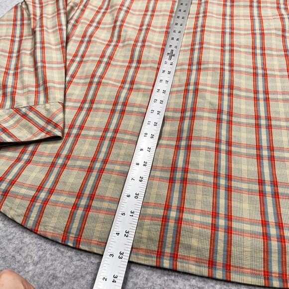 Stio Shirt Mens 2XL Hayden Orange Plaid Flannel Western Pearl Snap Long Sleeve - Picture 4 of 12